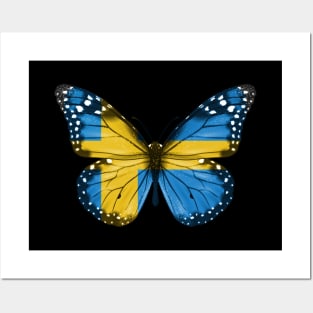Swede Flag  Butterfly - Gift for Swede From Sweden Posters and Art